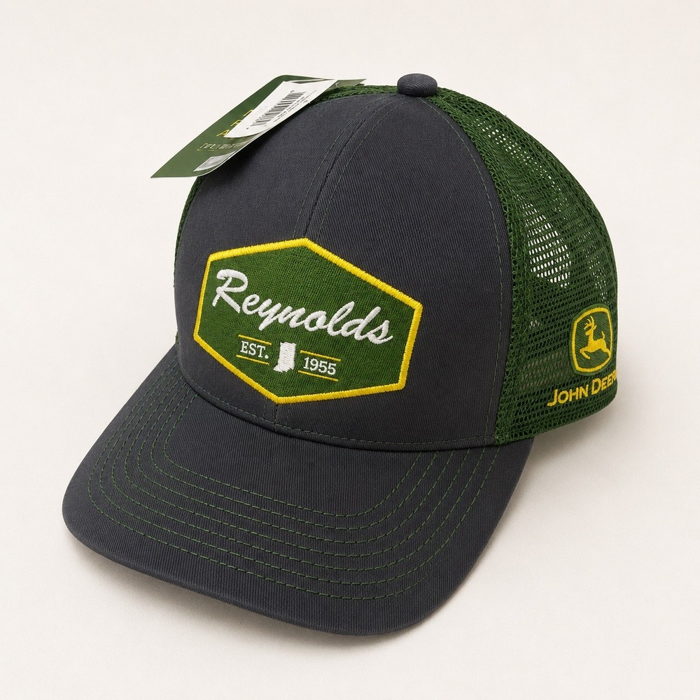 John Deere Gorpcore Reynolds TruckerHat Mens OS Workwear Farmcore Gray Green NWT
